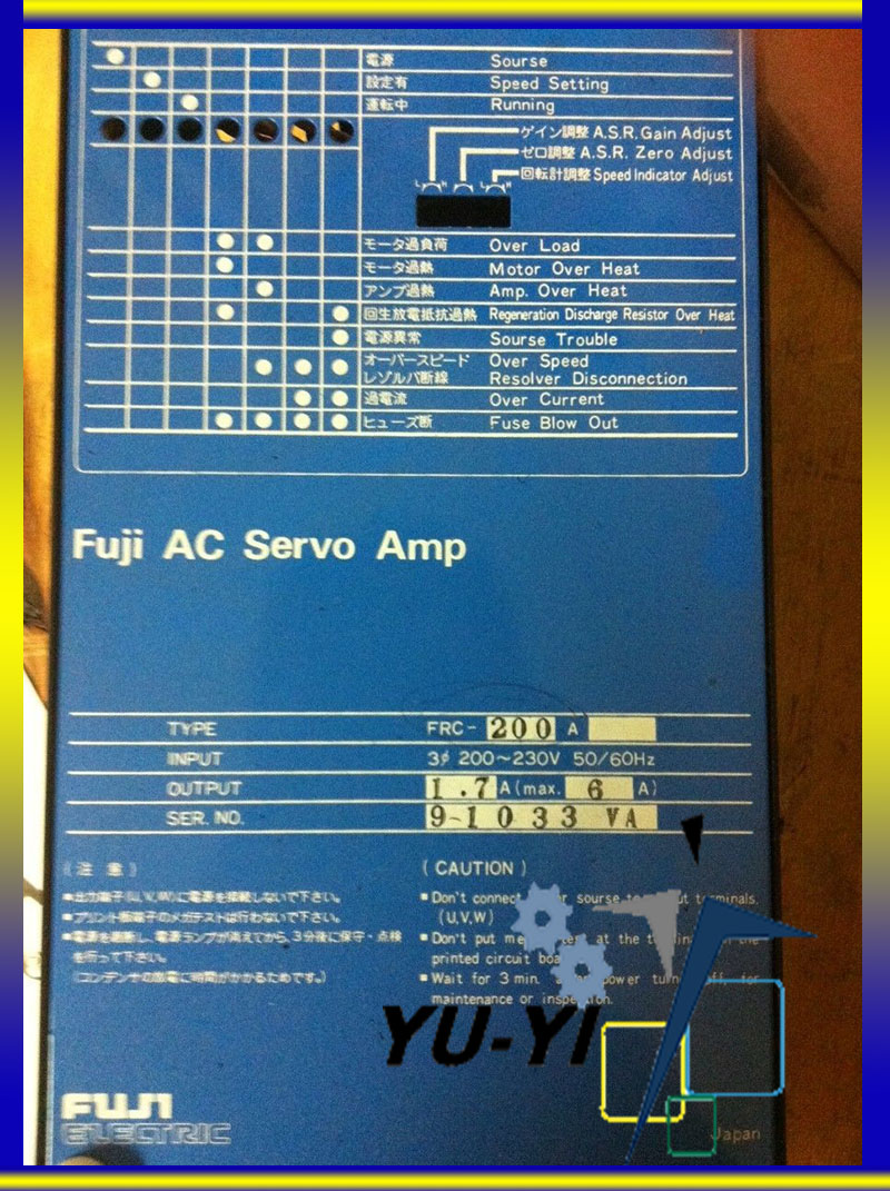 Fuji AC Servo Amp FRC200A PLC DCS SERVO Control MOTOR POWER SUPPLY